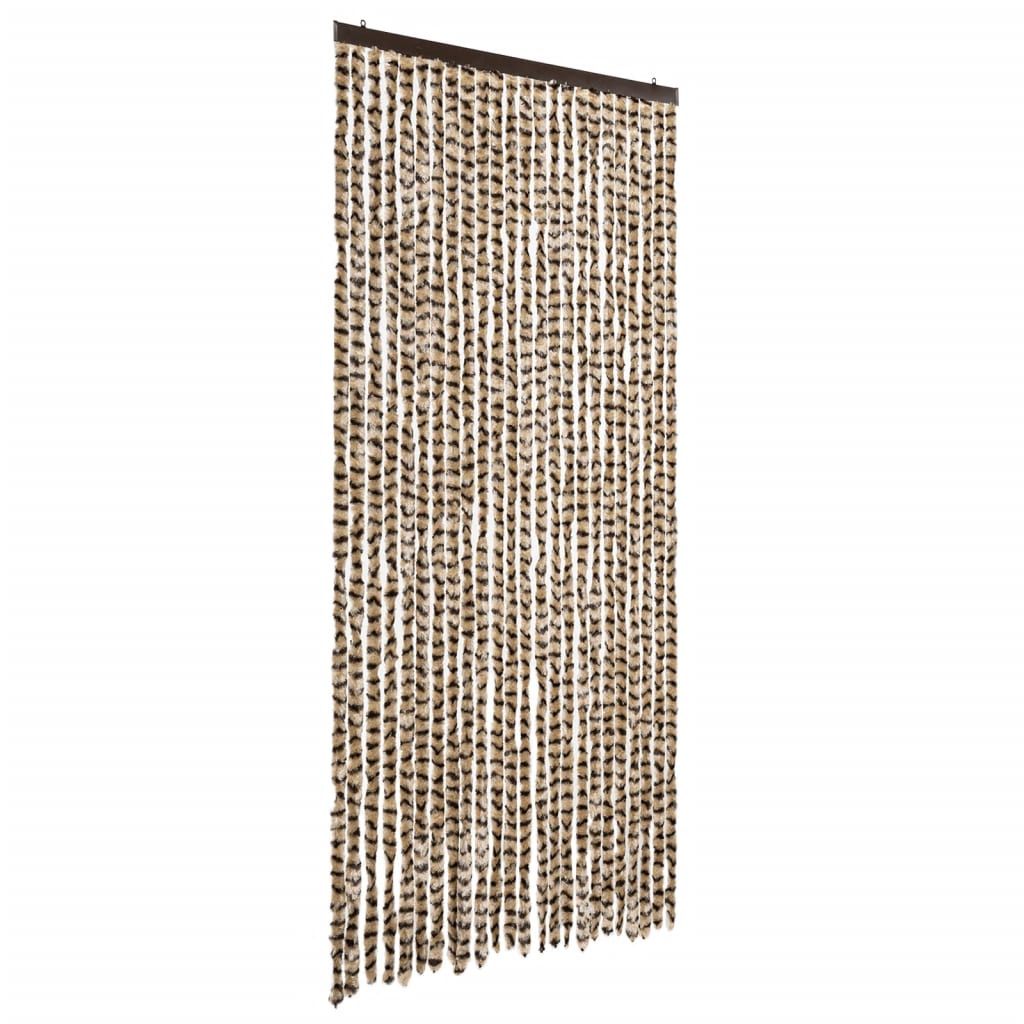 Fly Curtain Beige and Brown 100x230 cm Chenille